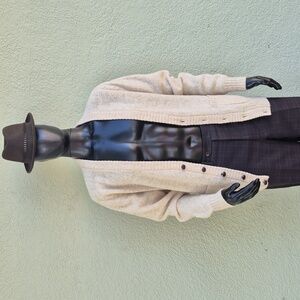 Ardsley Men's Vintage 90's Pure Shetland Wool Cream Knit Cardigan Sweater